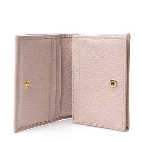 gucci pebbled calfskin card case fuchsia|GUCCI Dollar Calfskin GG Marmont Card Case Box Pink.